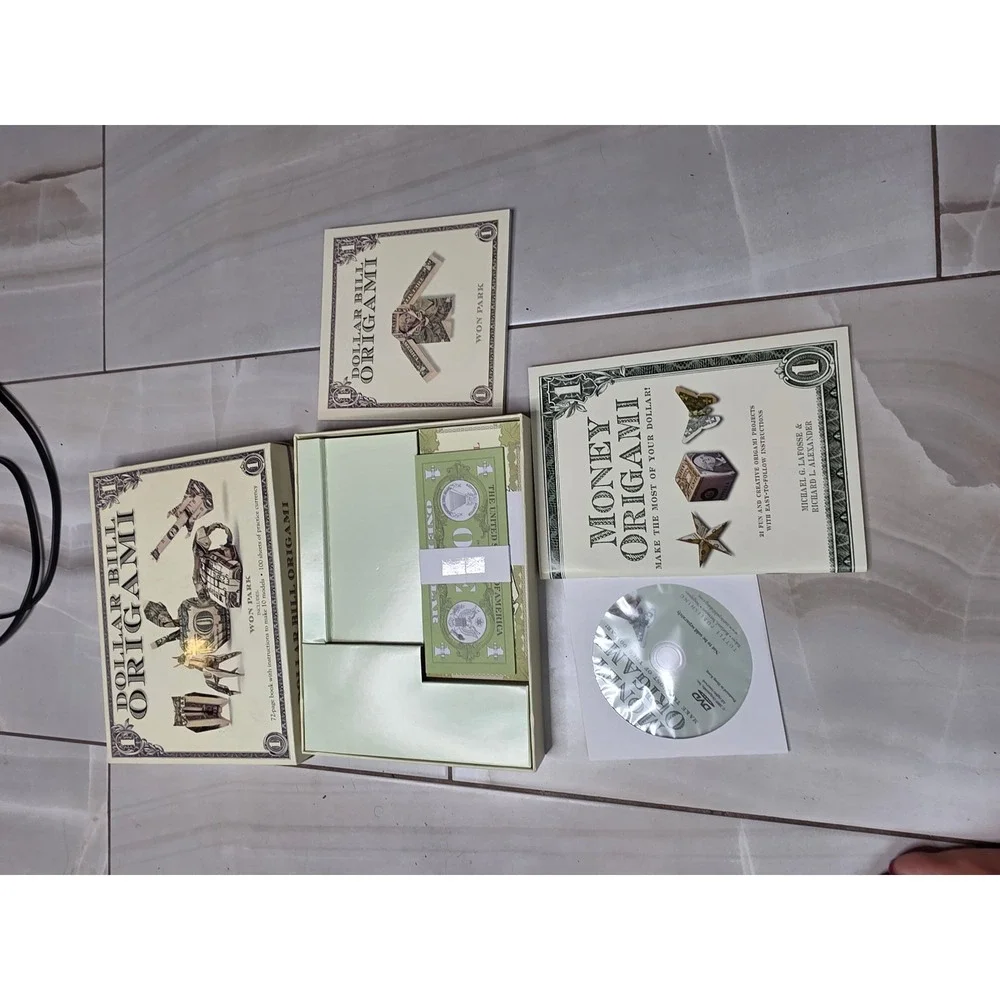 Dollar Bill Origami Kit Won Park 100 Practice Sheets & Money Origami DVD Book G3